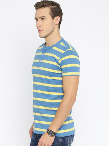Daneaxon Blue Striped T-Shirt